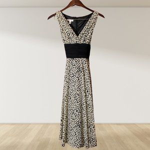 London Times Leaf Patterned Dress